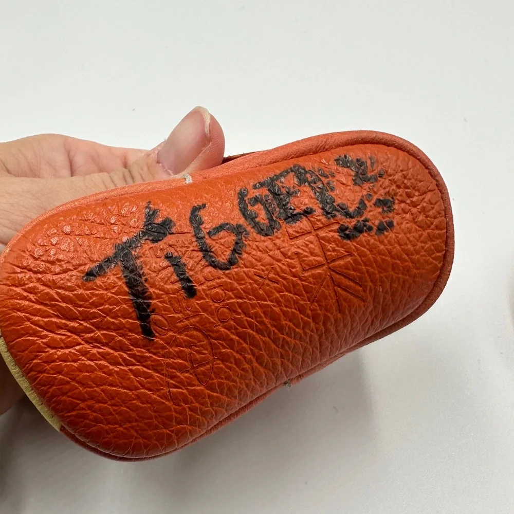 Disney Baby x Freshly Picked Tigger Leather Moccasins Orange Infant Size 1